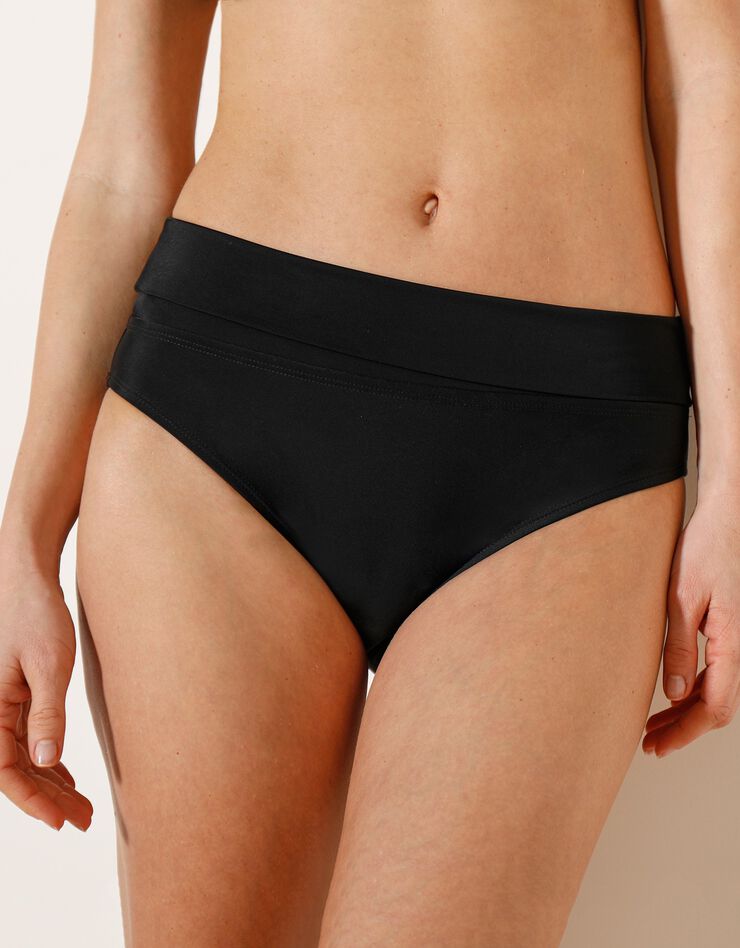 Slip de bain uni sculptant ceinture modulable - Murato (noir) Slip de bain uni sculptant ceinture modulable - Murato (noir)
