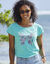 T-shirt imprimé placé "papillon" (lagon)