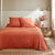 Jeté de lit uni tissé coton (terracotta)