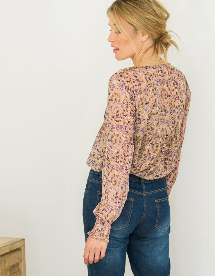 Blouse lavallière imprimée (havane) Blouse lavallière imprimée (havane)