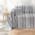 Plaid jeté multicolore coton tissage artisanal (bleu)