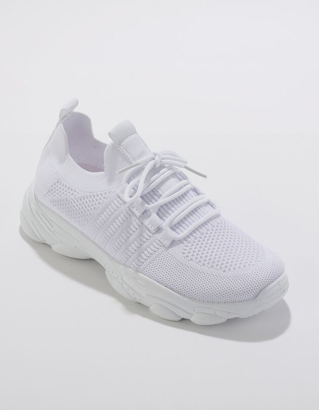 Baskets de sport légères à enfiler, textile mesh (blanc)