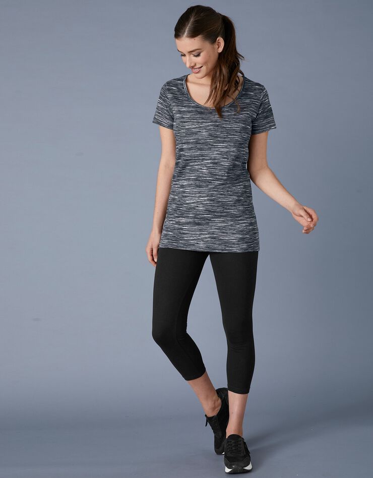 Tee-shirt chiné manches courtes en coton bio, éco-responsable (noir chiné) Tee-shirt chiné manches courtes en coton bio, éco-responsable (noir chiné)