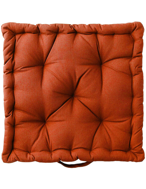 Coussin de sol uni coton (terracotta)