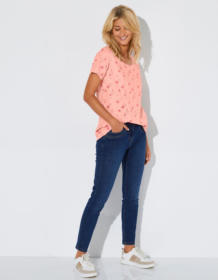 Tee-shirt imprimé étoiles (pêche) Tee-shirt imprimé étoiles (pêche)