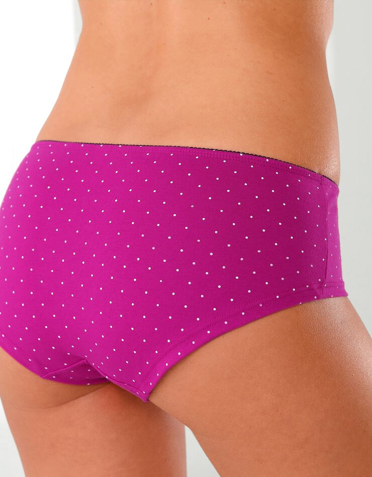 Shorty imprimé «flocons» en coton – Lot de 4 assortis (prune / fuchsia) Shorty imprimé «flocons» en coton – Lot de 4 assortis (prune / fuchsia)
