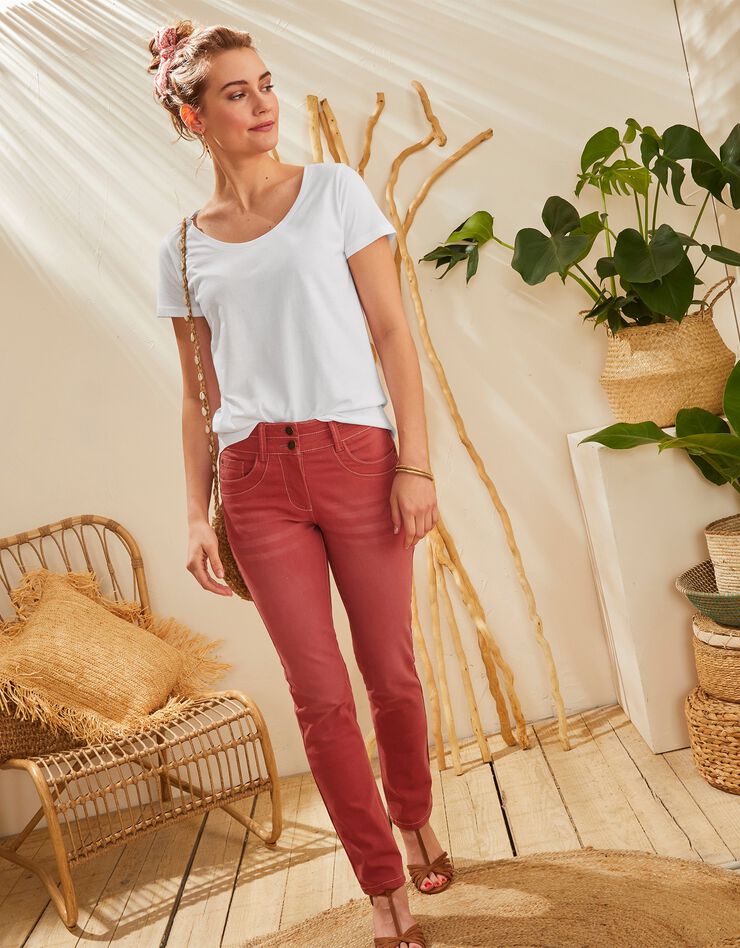 Jean coupe droite stretch couleur (paprika) Jean coupe droite stretch couleur (paprika)