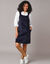 Robe chasuble évasée, velours côtelé (marine)