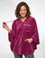 Poncho &agrave; capuche maille polaire personnalis&eacute; (cerise)
