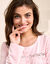 Chemise de nuit longue manches longues unie (rose)