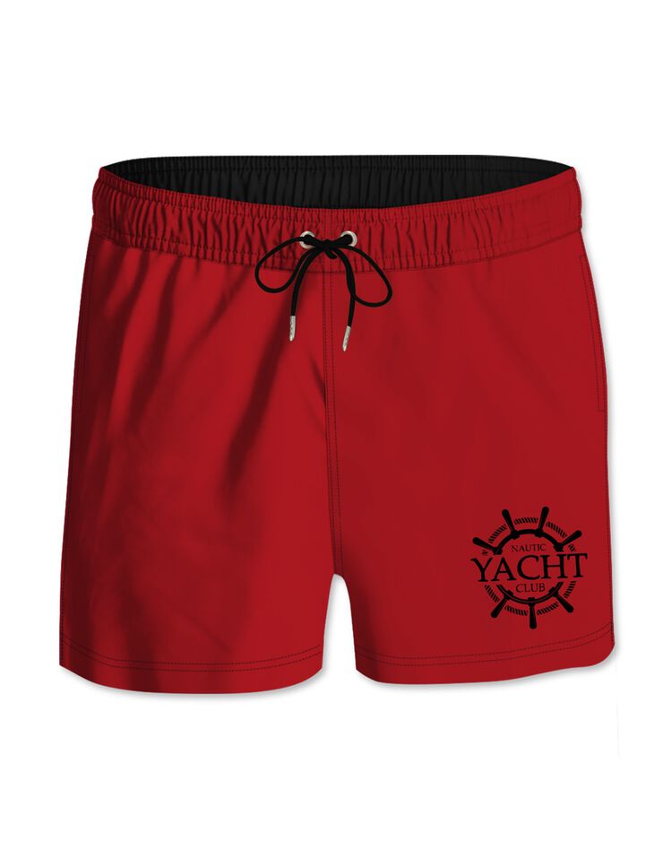 Short de bain Yacht Nautic Club (rouge)