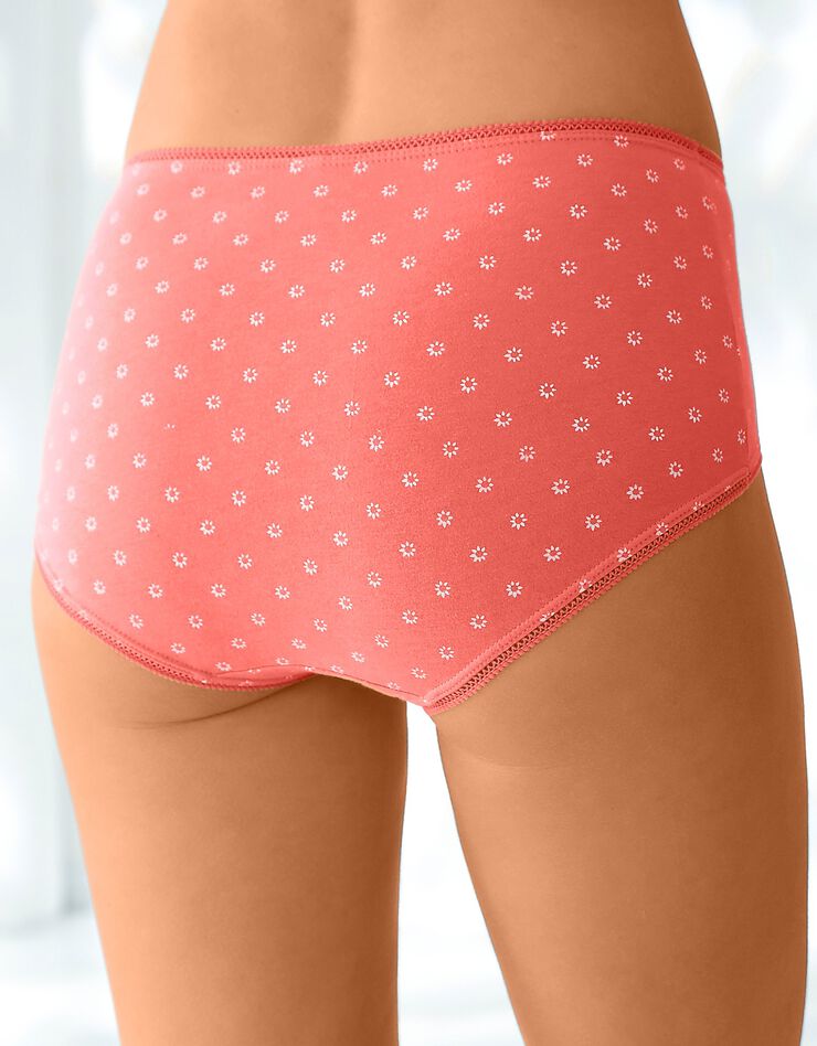 Culotte coton forme maxi imprimé motifs « plage » assortis – Lot de 4 (vert d'eau / corail) Culotte coton forme maxi imprimé motifs « plage » assortis – Lot de 4 (vert d'eau / corail)