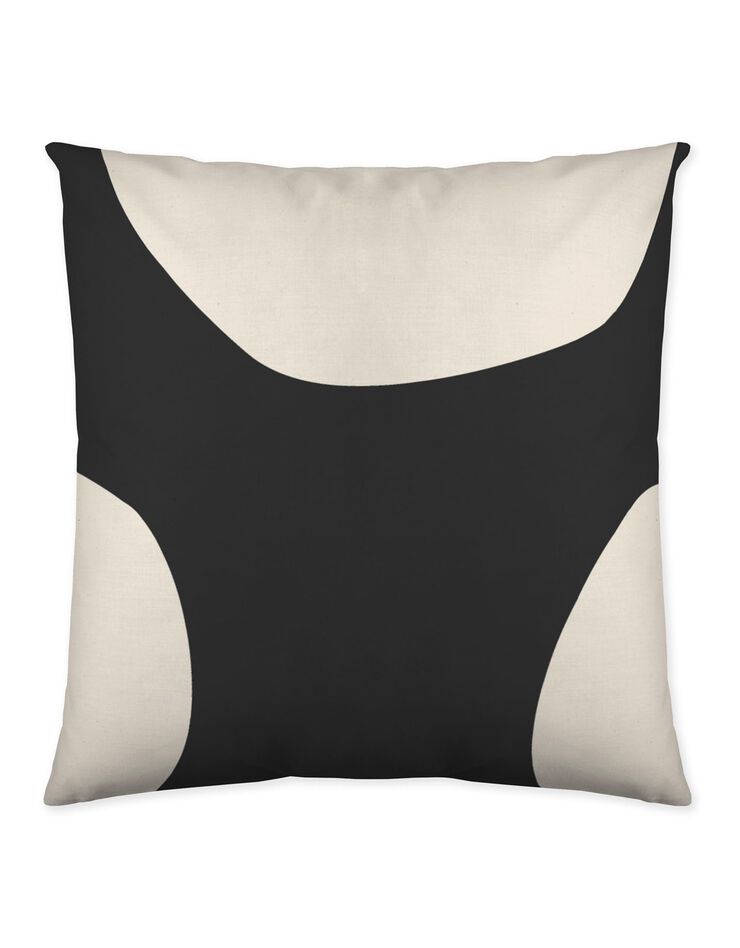 Linge de lit pois coton (noir / écru)