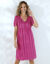 Robe courte unie, voile jacquard (violine)