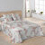 Couvre-lit matelassé imprimé floral (blanc / rose)