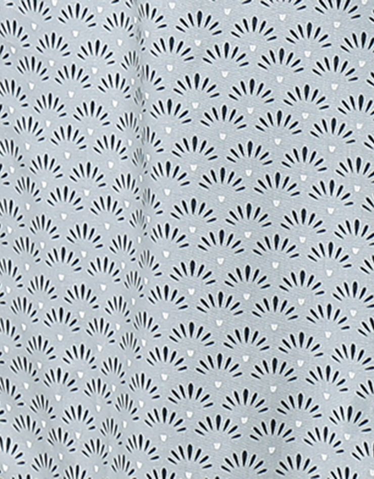 Tunique imprimée boutonnée manches longues (bleu grisé) Tunique imprimée boutonnée manches longues (bleu grisé)