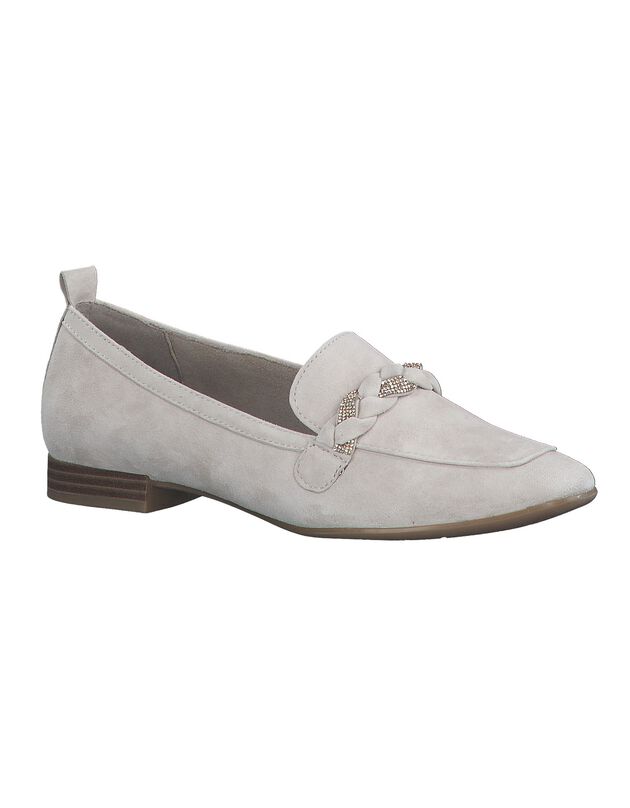 Mocassins dessus cuir - largeur confort (taupe)