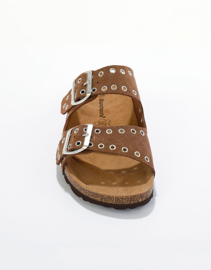Mules double boucle cloutées (caramel) Mules double boucle cloutées (caramel)
