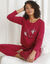 Pyjama manches longues motif "colombes" (cerise)