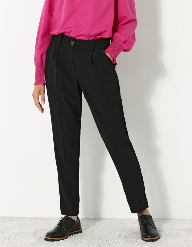 Pantalon 7/8ème fuselé fluide (noir)