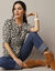 Blouse à nouettes, imprimé peau de bête (écru / taupe)