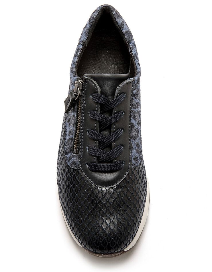 Derbies en cuir spécial Hallux valgus - imprimé (bleu) Derbies en cuir spécial Hallux valgus - imprimé (bleu)