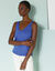 Pull sans manches col V (bleu dur)