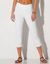 Pantacourt toile stretch, effet ventre plat (blanc)