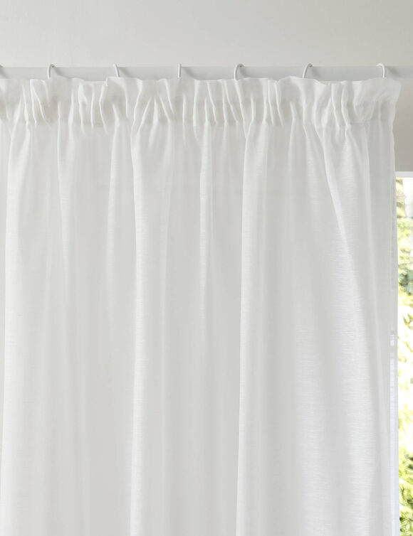 Panneau lin polyester base plomb&eacute;e finition galon fronceur (blanc)