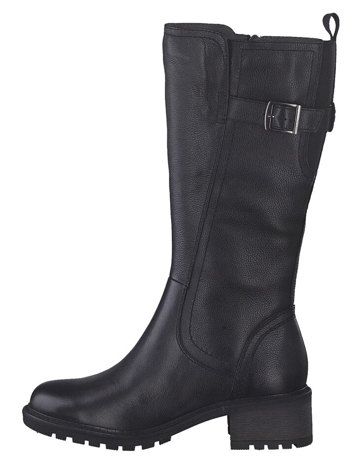 Bottes mi-hautes cuir - spéciales mollet large (noir) Bottes mi-hautes cuir - spéciales mollet large (noir)