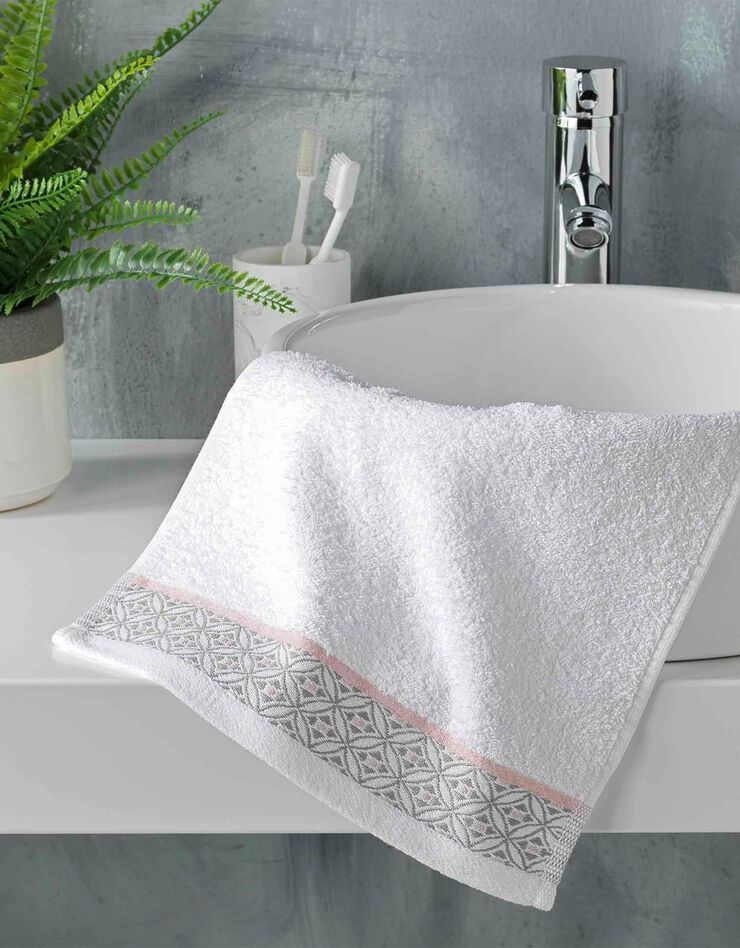 Éponge coton liteau imprimé mosaïque - 450g/m² (blanc) Éponge coton liteau imprimé mosaïque - 450g/m² (blanc)