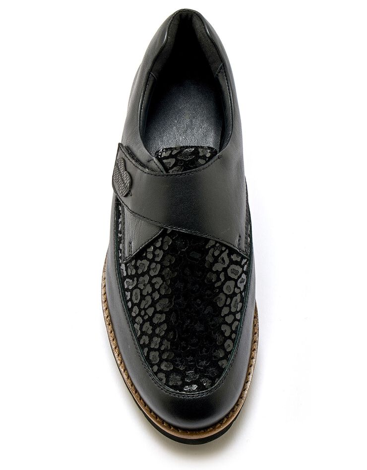 Derbies scratchées largeur confort tout cuir (noir)