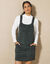 Robe chasuble évasée, velours côtelé (vert foncé)