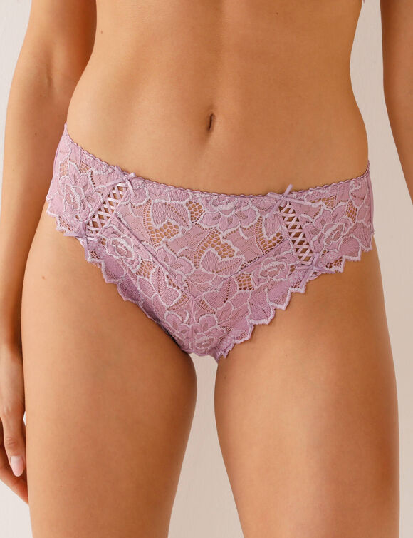 Slip dentelle unie Arum (lavande)