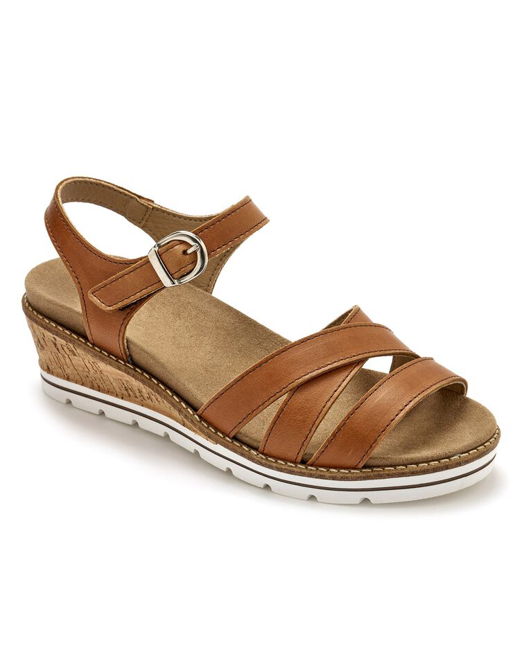 Sandales cuir brides croisées (marron) Sandales cuir brides croisées (marron)