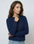 Pull col rond maille anglaise (marine)