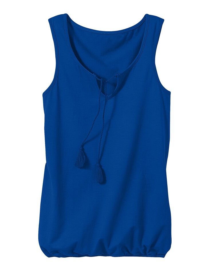Débardeur uni col fendu (bleu dur) Débardeur uni col fendu (bleu dur)
