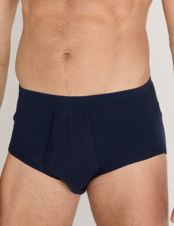 Slip ouvert taille haute - lot de 2 (marine)