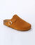 Sabots croûte de cuir avec boucle réglable (caramel)