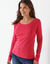 T-shirt uni manches longues en coton biologique(**) (framboise)