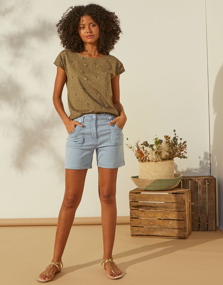 Tee-shirt imprimé - achat responsable (kaki) Tee-shirt imprimé - achat responsable (kaki)