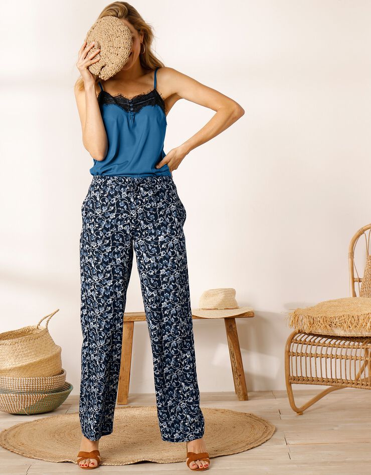 Pantalon large imprimé (indigo / bleu) Pantalon large imprimé (indigo / bleu)