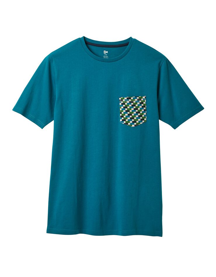 Tee-shirt pyjama manches courtes bleu canard (bleu canard)