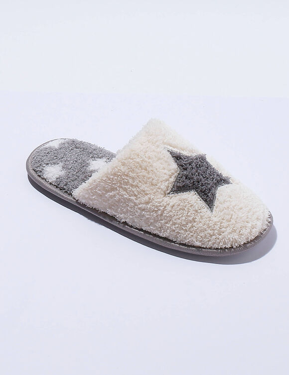 Mules plates souples étoile (gris)