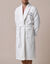 Peignoir mixte adulte éponge bouclette col châle personnalisable (blanc)