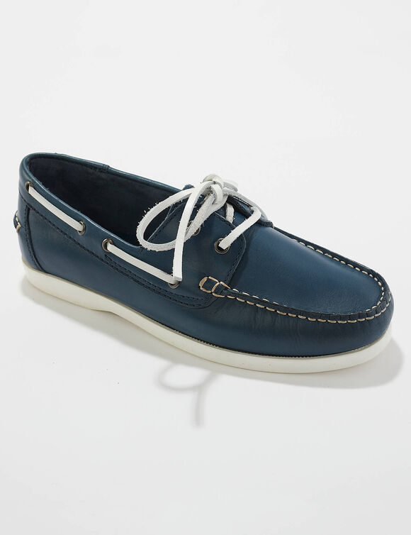 Chaussures bateau en cuir (marine)