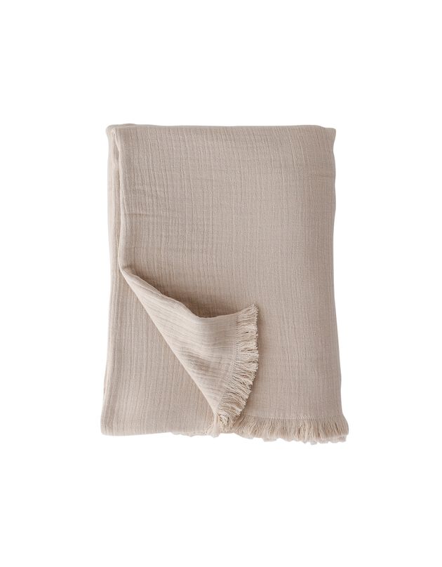 Jeté double gaze de coton (sable)