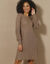 Robe pull évasée en maille anglaise (taupe)