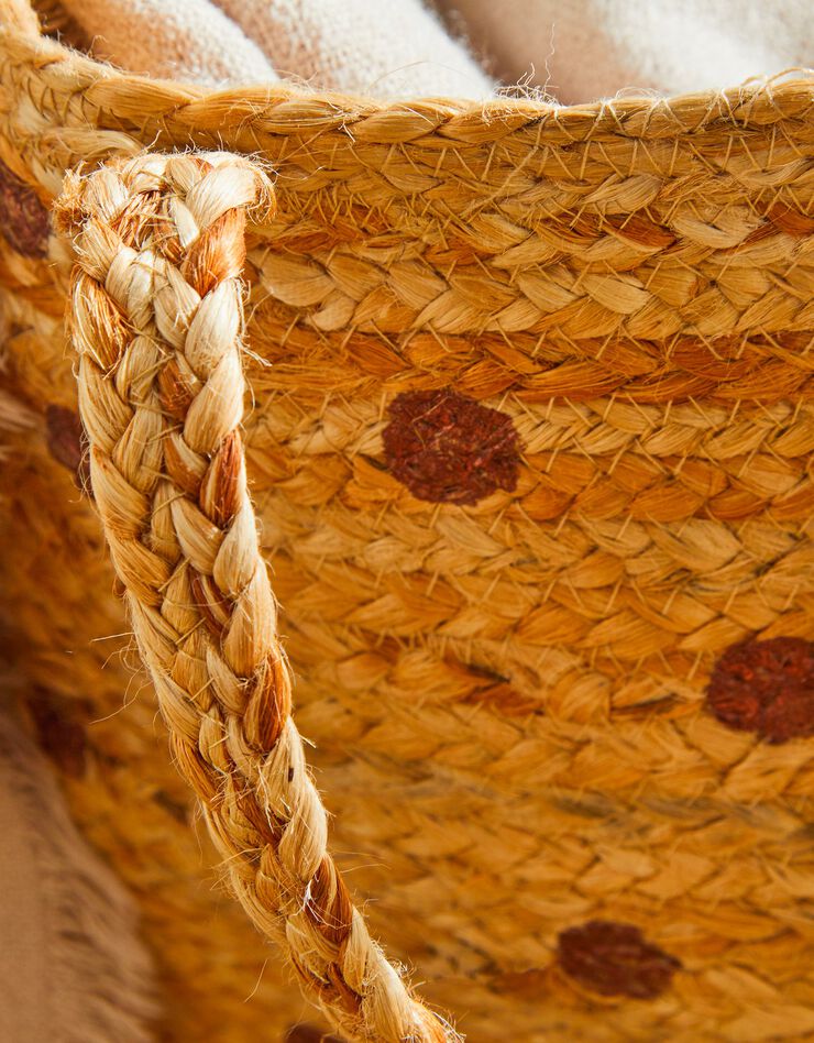 Panier jute tressé naturel / pois cuivre (naturel/cuivre)