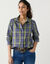 Chemise droite &agrave; carreaux tartan tiss&eacute;-teints (vert / &eacute;cru)